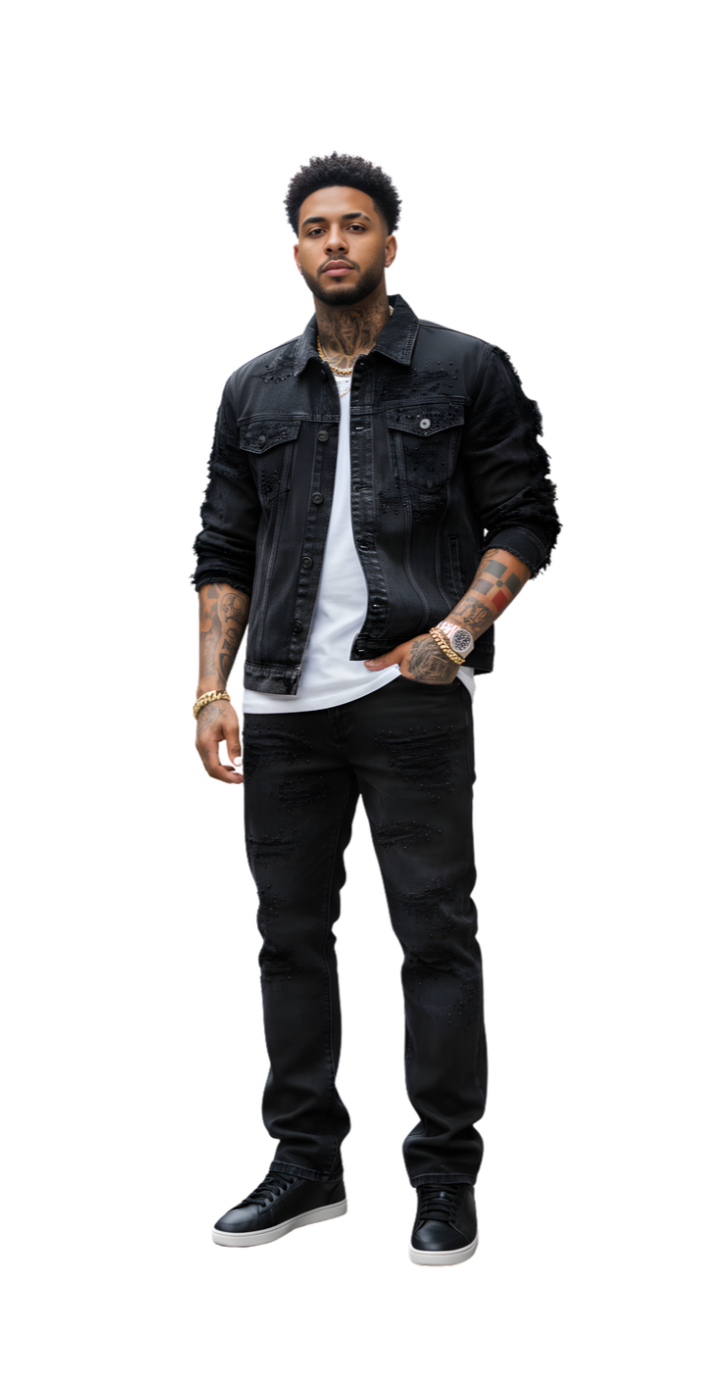 PREMIUM DENIM JACKET (BLACK)