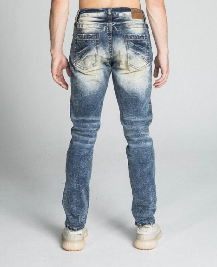 SLIM RIPPED JEANS VINTAGE BLUE