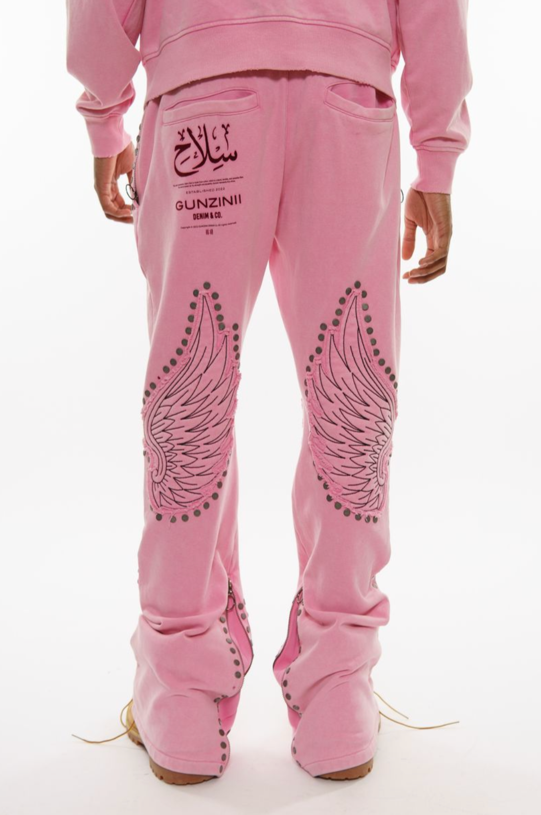 Gunzinii french terry hoodie set (pink)