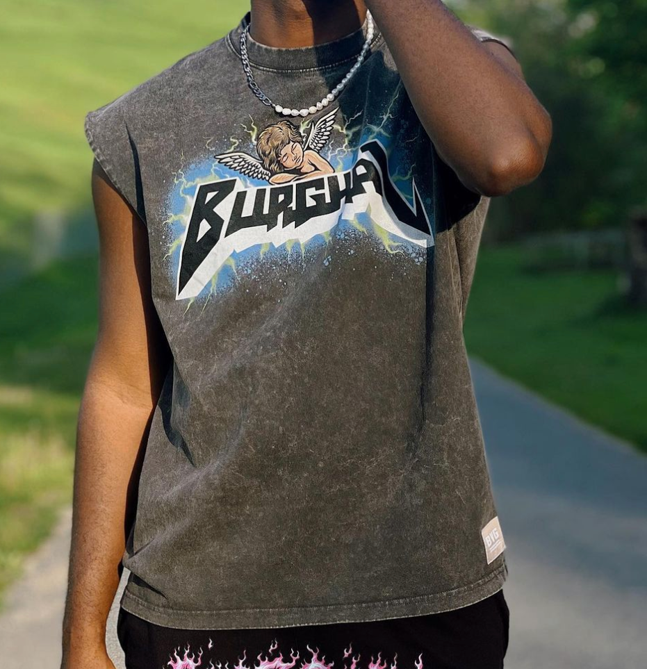 BURGHAL Cutoff Stonewash Shirt