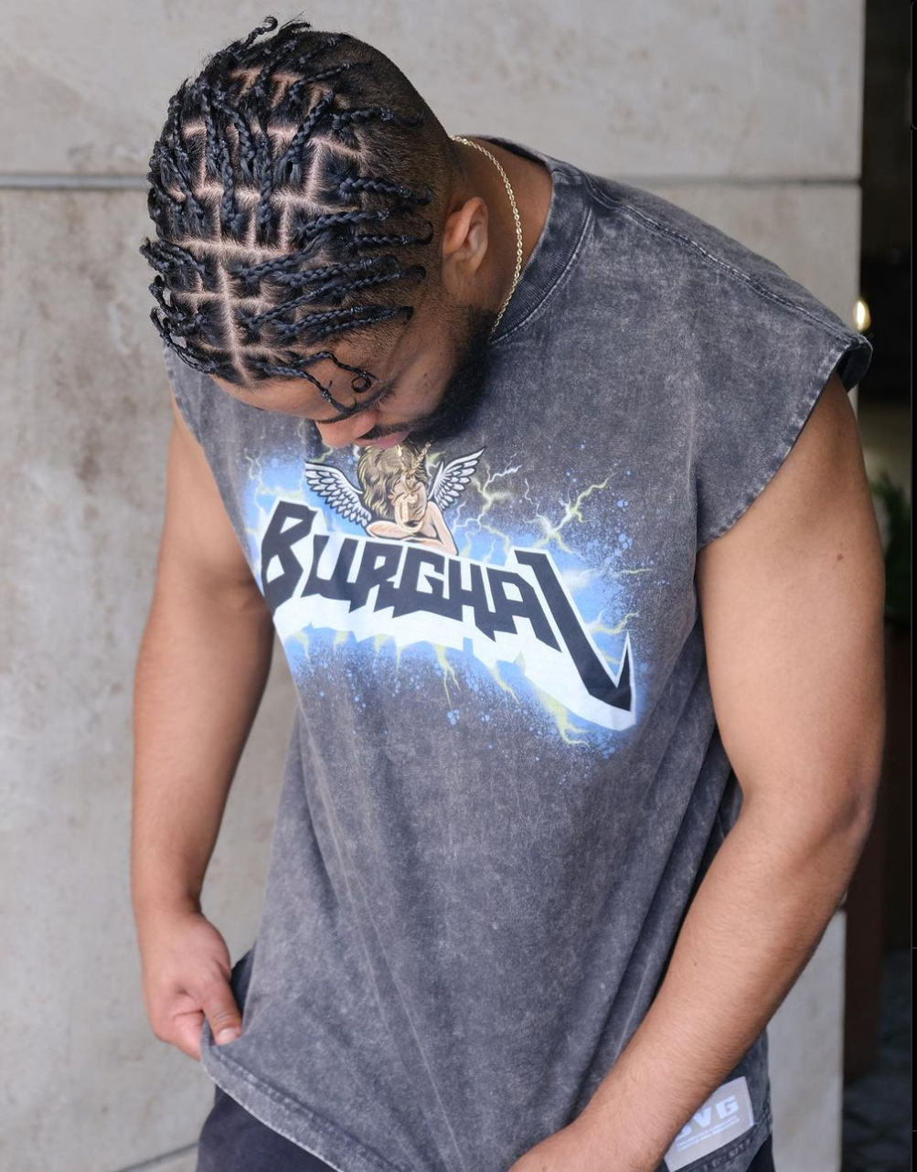 BURGHAL Cutoff Stonewash Shirt