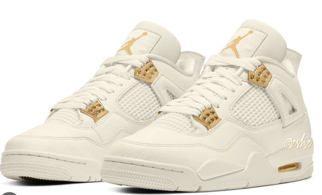 Jordan 4 Retro Sail Gold (Women's)