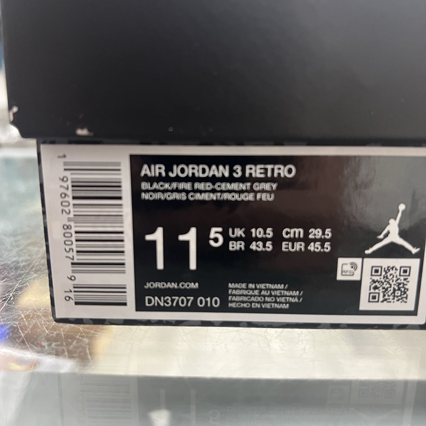 PRE OWNED Air Jordan 3 Retro OG Black Cement (2024) PRICE DROP