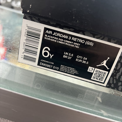 Air Jordan 3 Retro Black Cement (2024) (GS) PRICE DROP