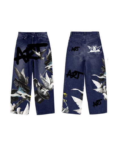 ARMOR DIGITAL PRINT STAKCED JEANS ART PRINT