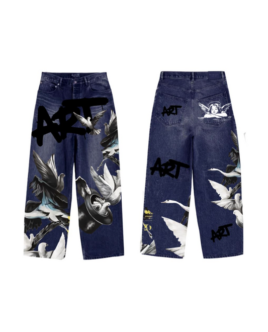 ARMOR DIGITAL PRINT STAKCED JEANS ART PRINT