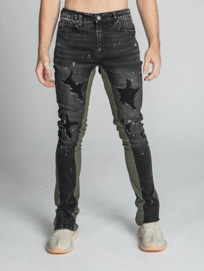 RIPPED JEANS W/INNER CONTRAST