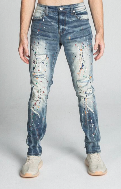 PAINT DROPS SLIM JEANS