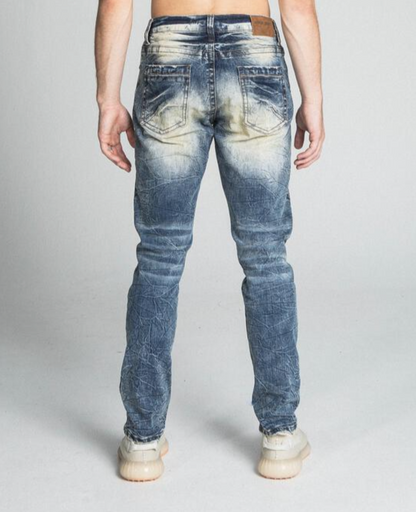 SLIM RIPPED JEANS VINTAGE BLUE