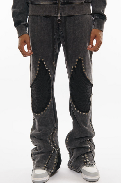 Gunzinii french terry hoodie set (black)