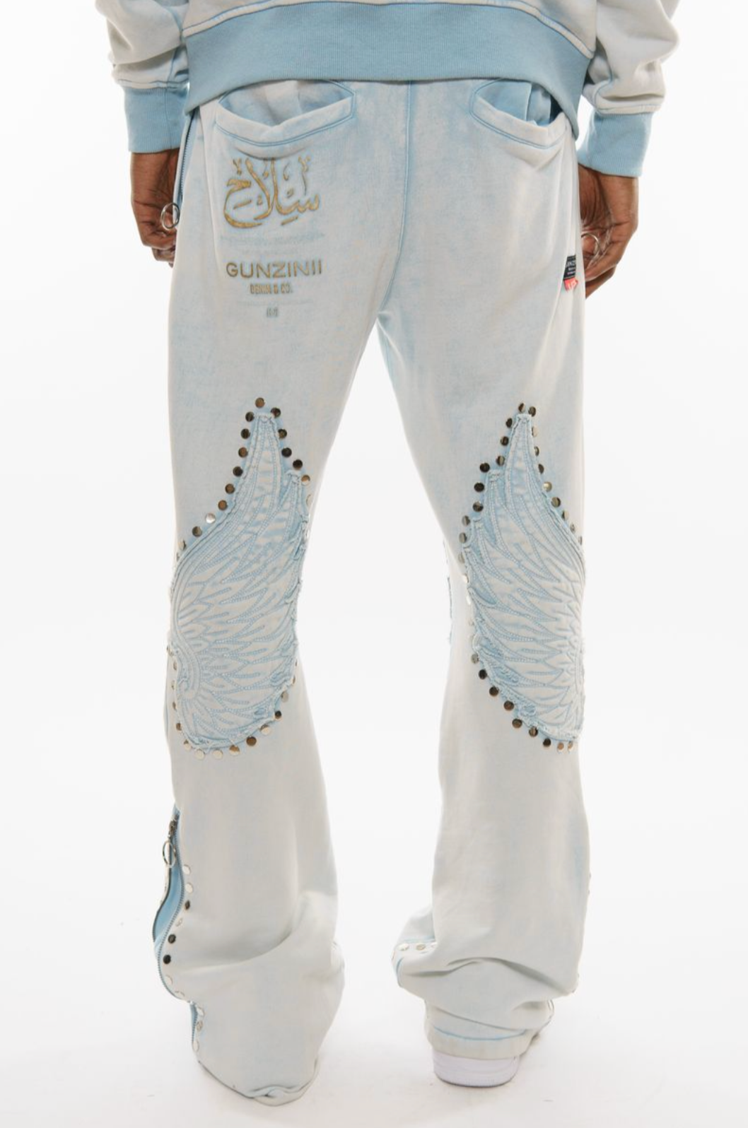 Gunzinii french terry hoodie set (Light Blue)