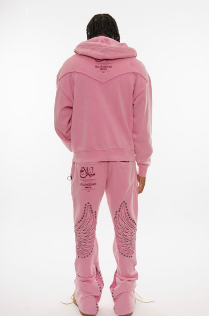 Gunzinii french terry hoodie set (pink)